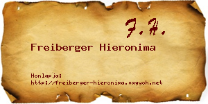 Freiberger Hieronima névjegykártya
