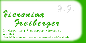 hieronima freiberger business card